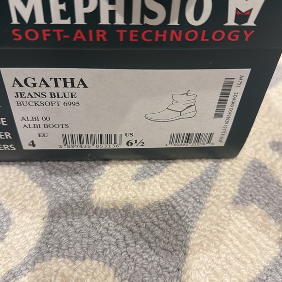 Mephisto Agatha Jeans Blue Booties Sz 6.5 - Picture 3 of 8